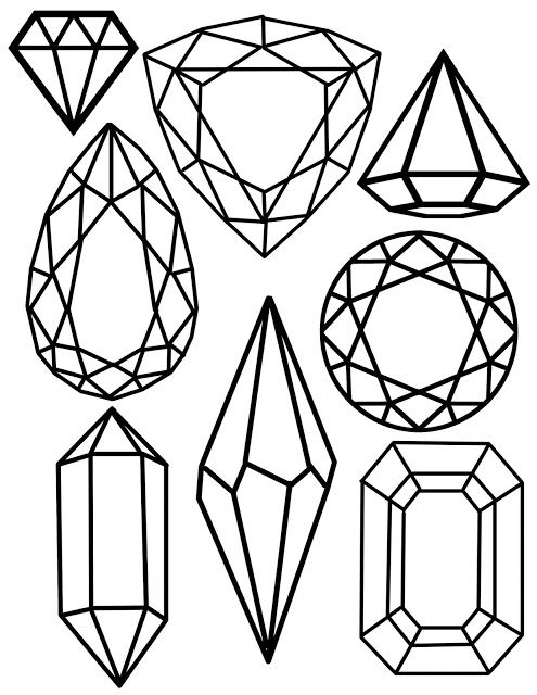 109 Sparkling Diamond Coloring Pages Printable 82