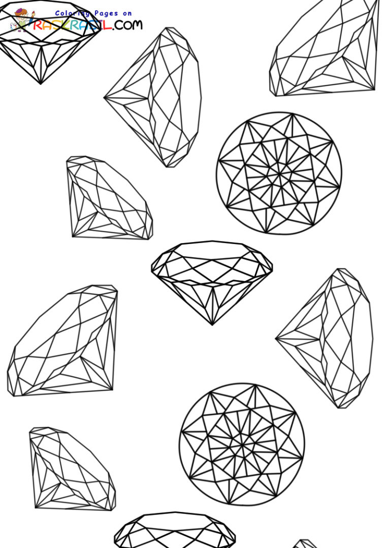 109 Sparkling Diamond Coloring Pages Printable 85