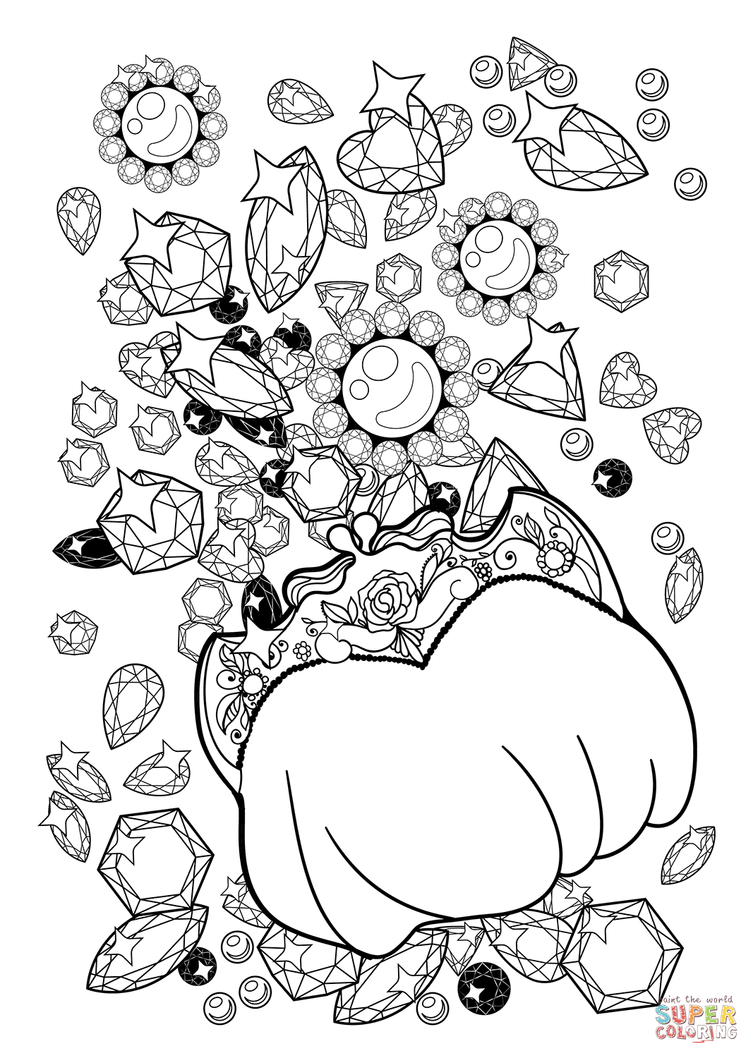 109 Sparkling Diamond Coloring Pages Printable 91