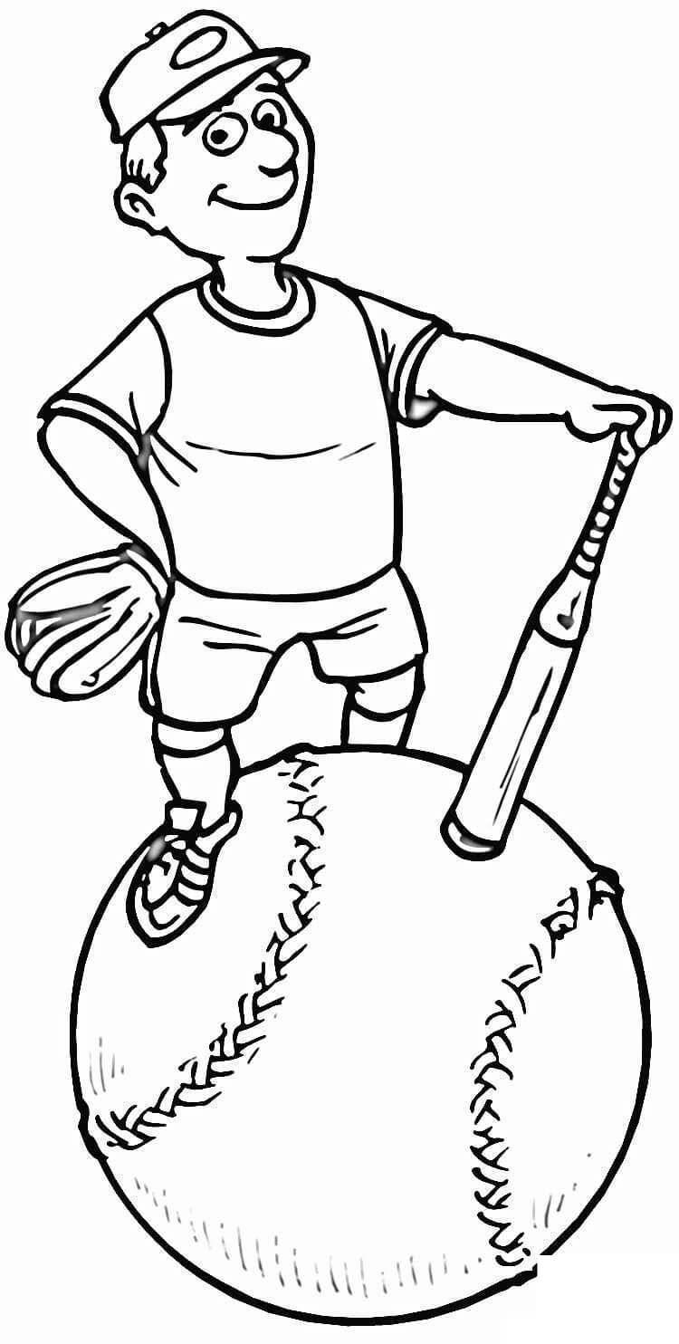 115 Softball Coloring Pages Printable 3