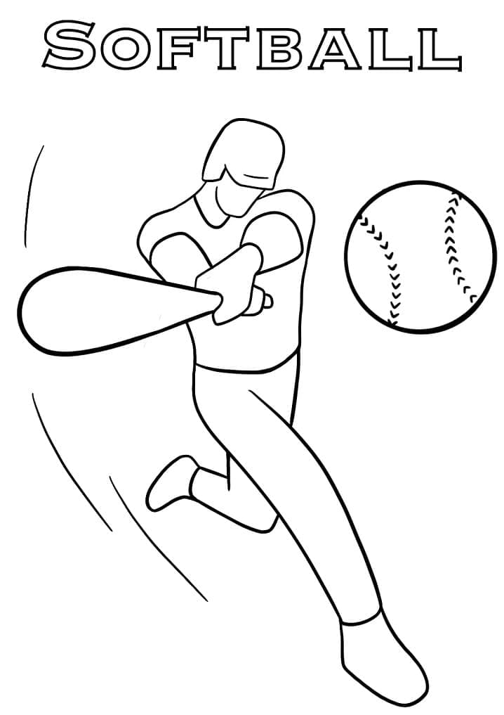 115 Softball Coloring Pages Printable 46