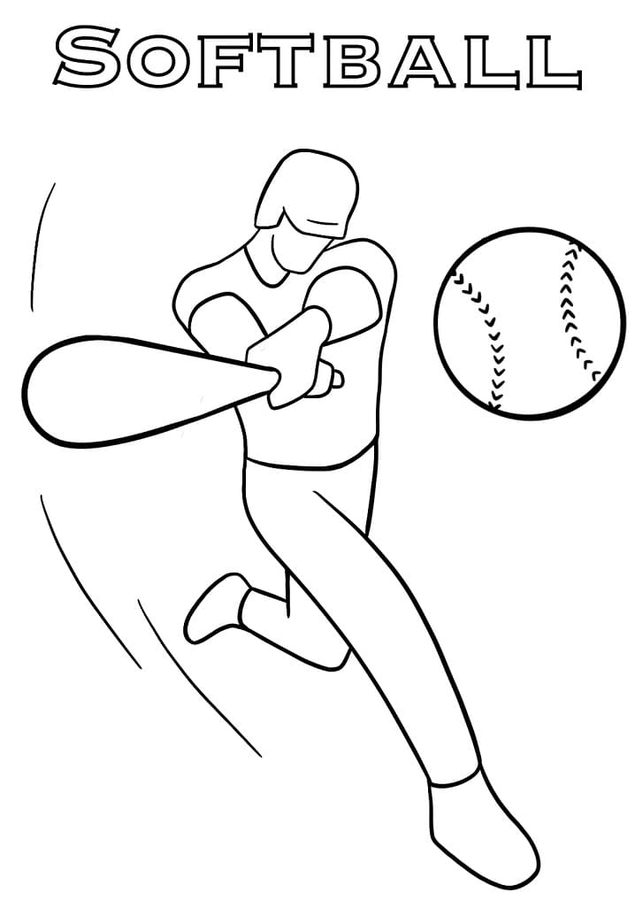 115 Softball Coloring Pages Printable 56