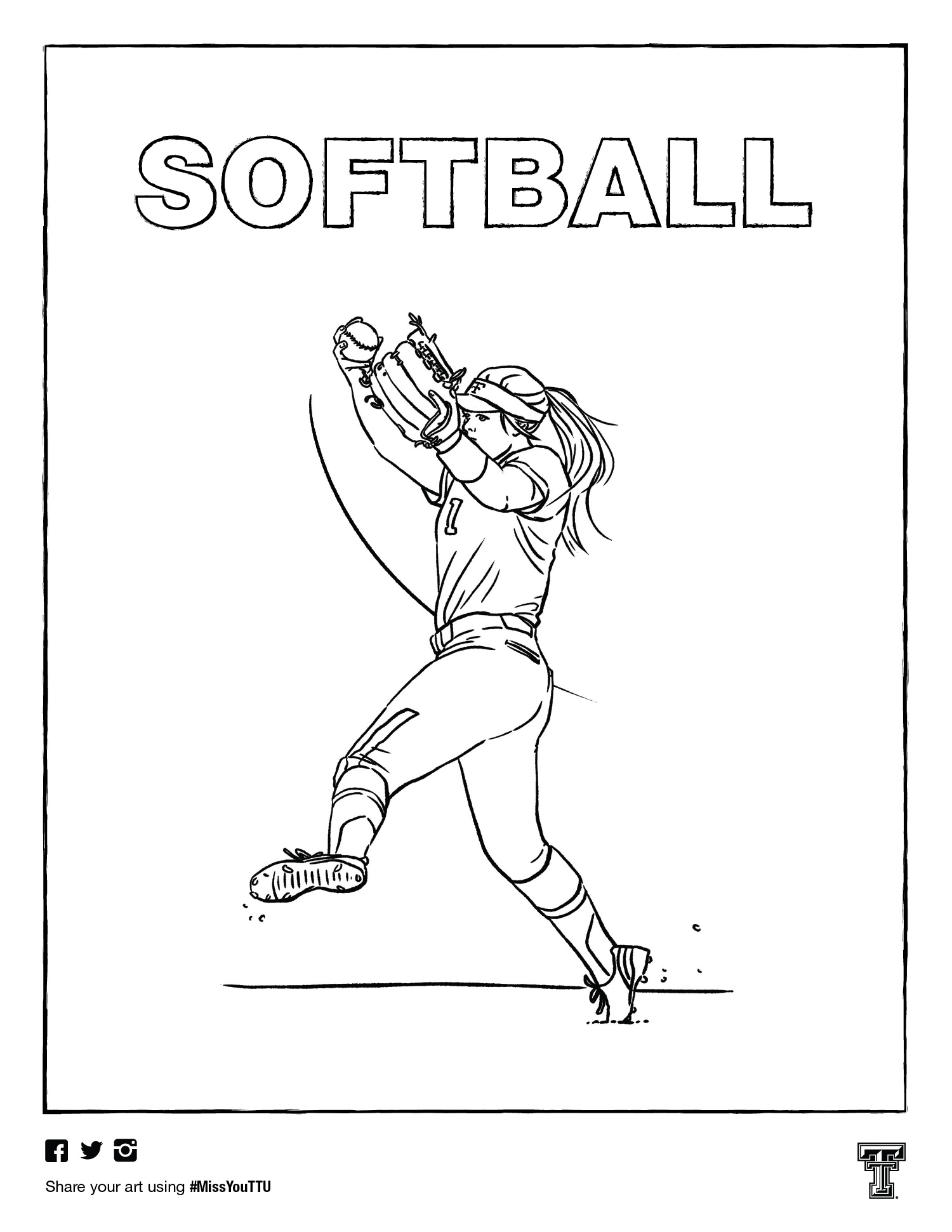 115 Softball Coloring Pages Printable 57