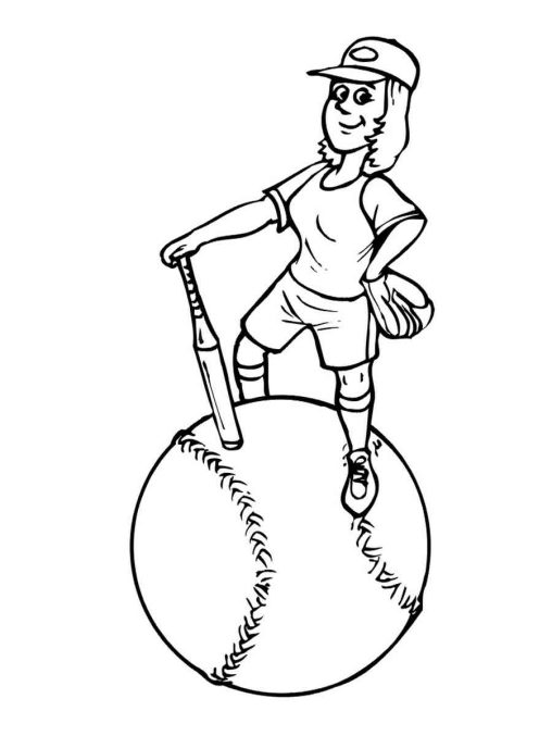 115 Softball Coloring Pages Printable 59