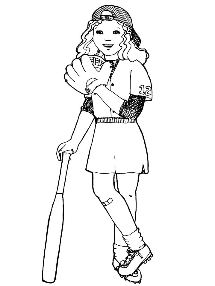 115 Softball Coloring Pages Printable 60