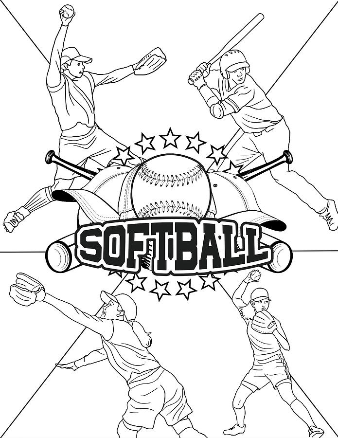 115 Softball Coloring Pages Printable 79