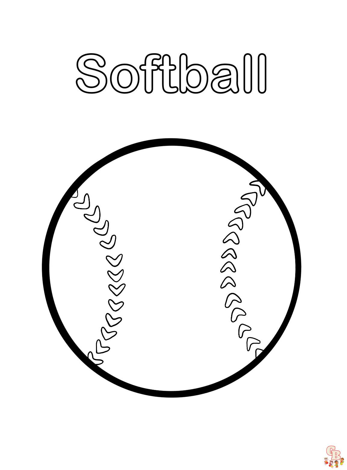 115 Softball Coloring Pages Printable 96