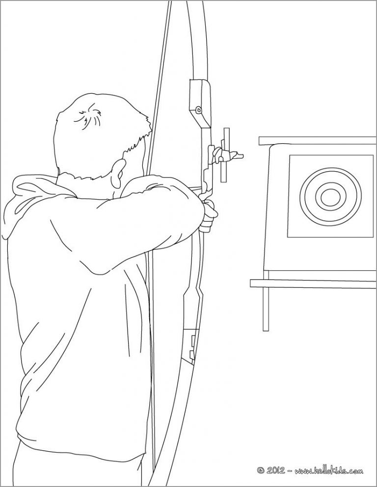 123 Archery Coloring Pages Printable 44