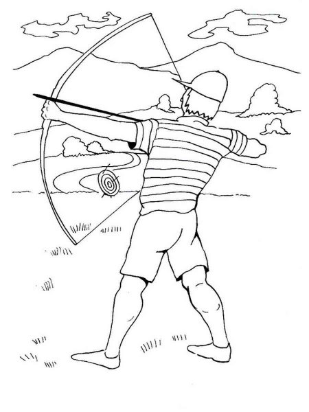 123 Archery Coloring Pages Printable 6