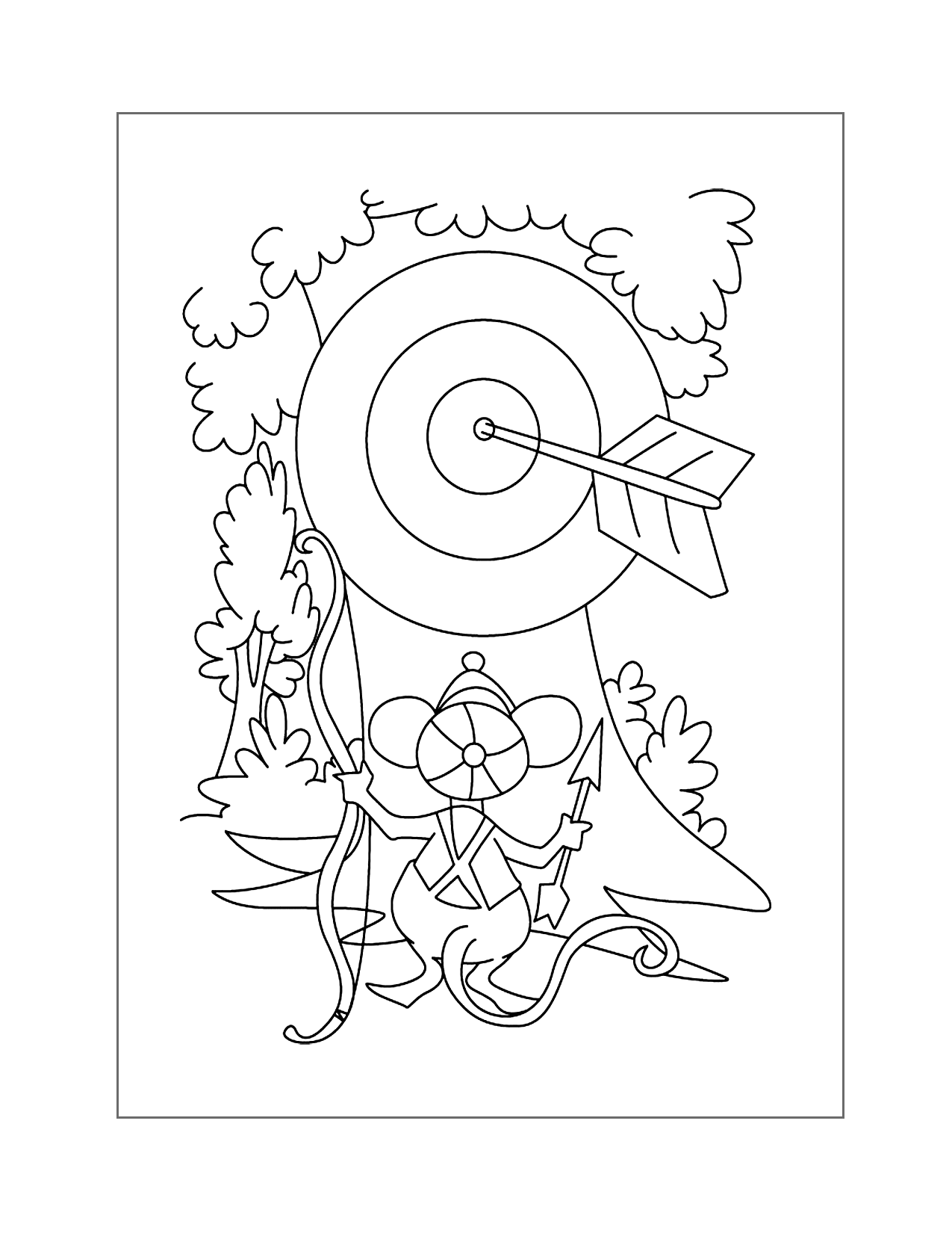 123 Archery Coloring Pages Printable 63