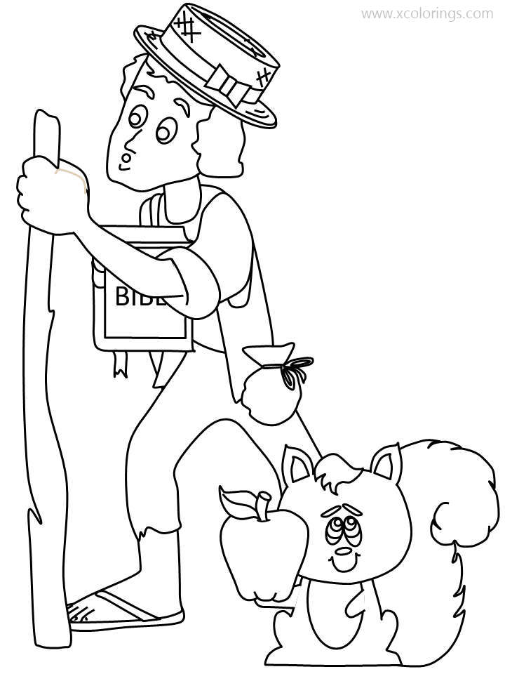 138 Legendary Johnny Appleseed Coloring Pages Printable 113