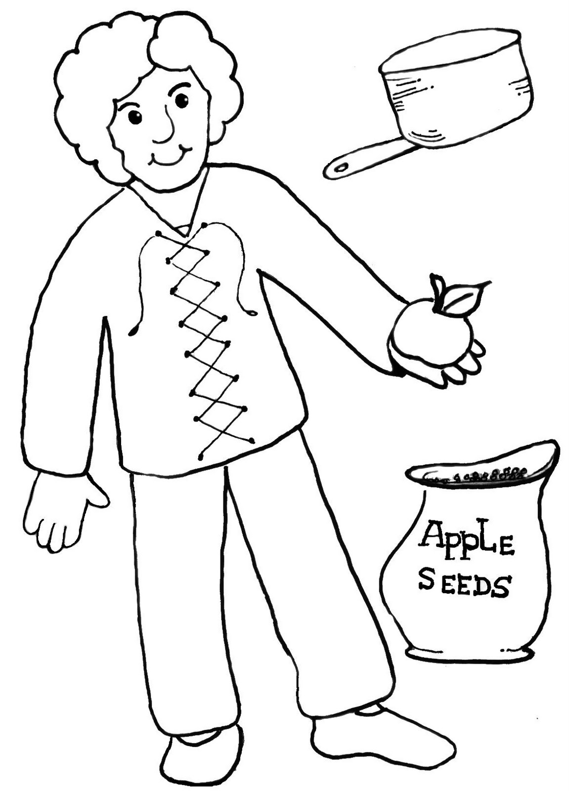 138 Legendary Johnny Appleseed Coloring Pages Printable 15