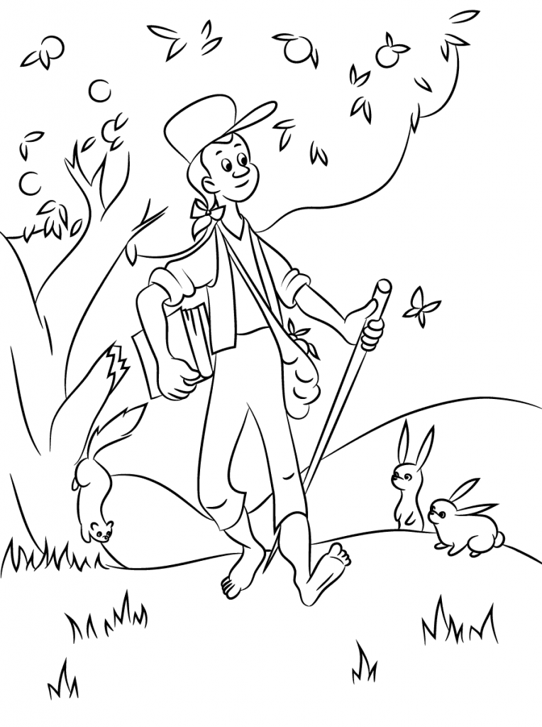 138 Legendary Johnny Appleseed Coloring Pages Printable 31