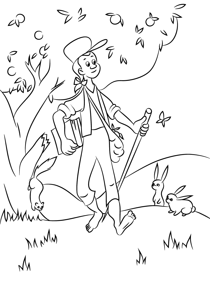 138 Legendary Johnny Appleseed Coloring Pages Printable 98