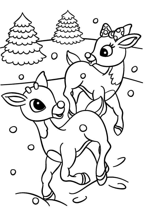 27 Festive Rudolph Coloring Pages Printable 1