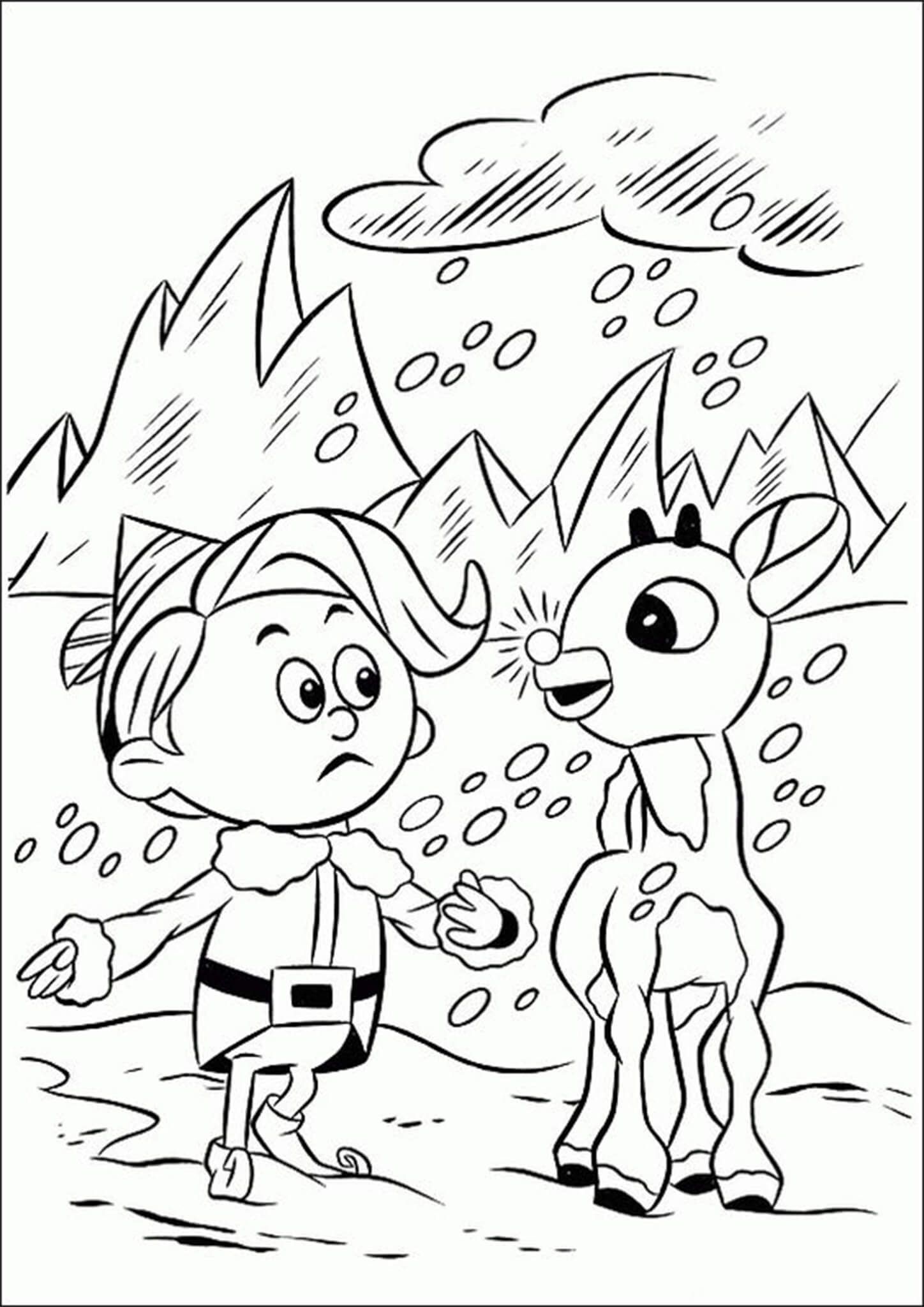 27 Festive Rudolph Coloring Pages Printable 13