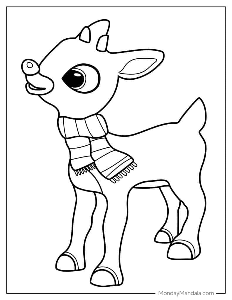 27 Festive Rudolph Coloring Pages Printable 33