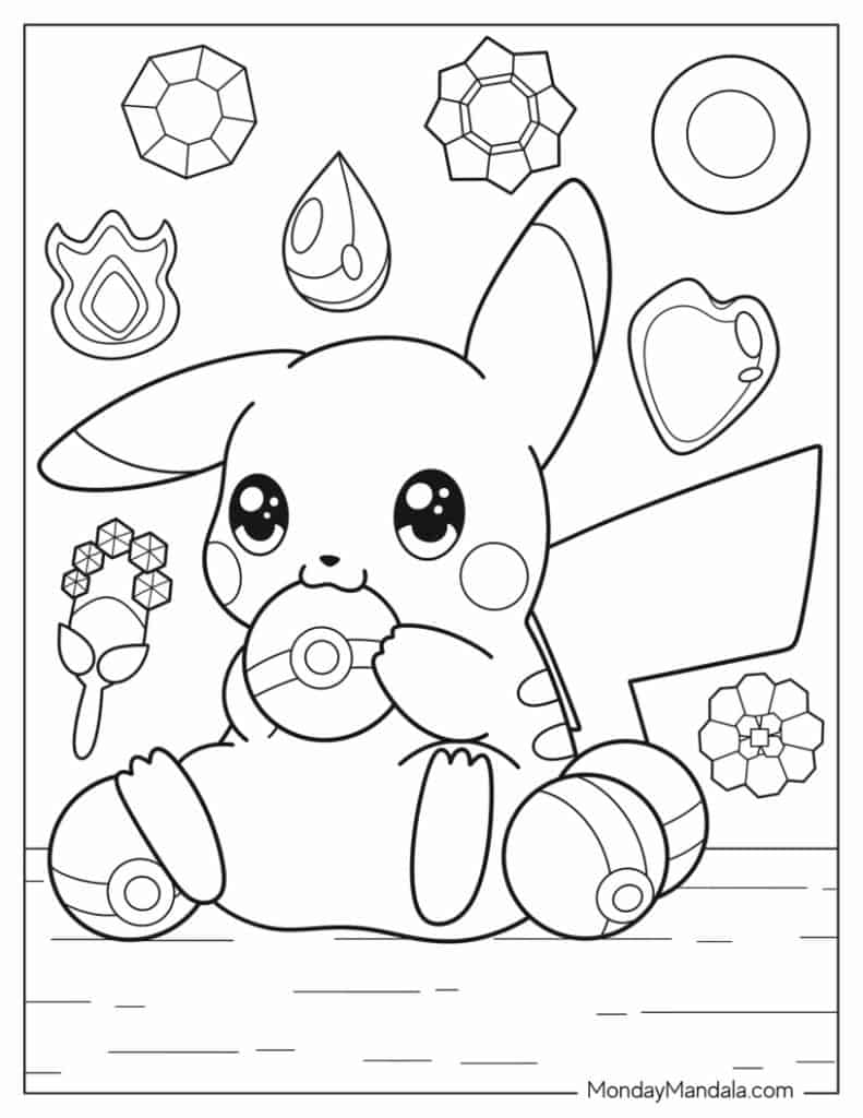 28 Fun Pikachu Coloring Pages Printable 7