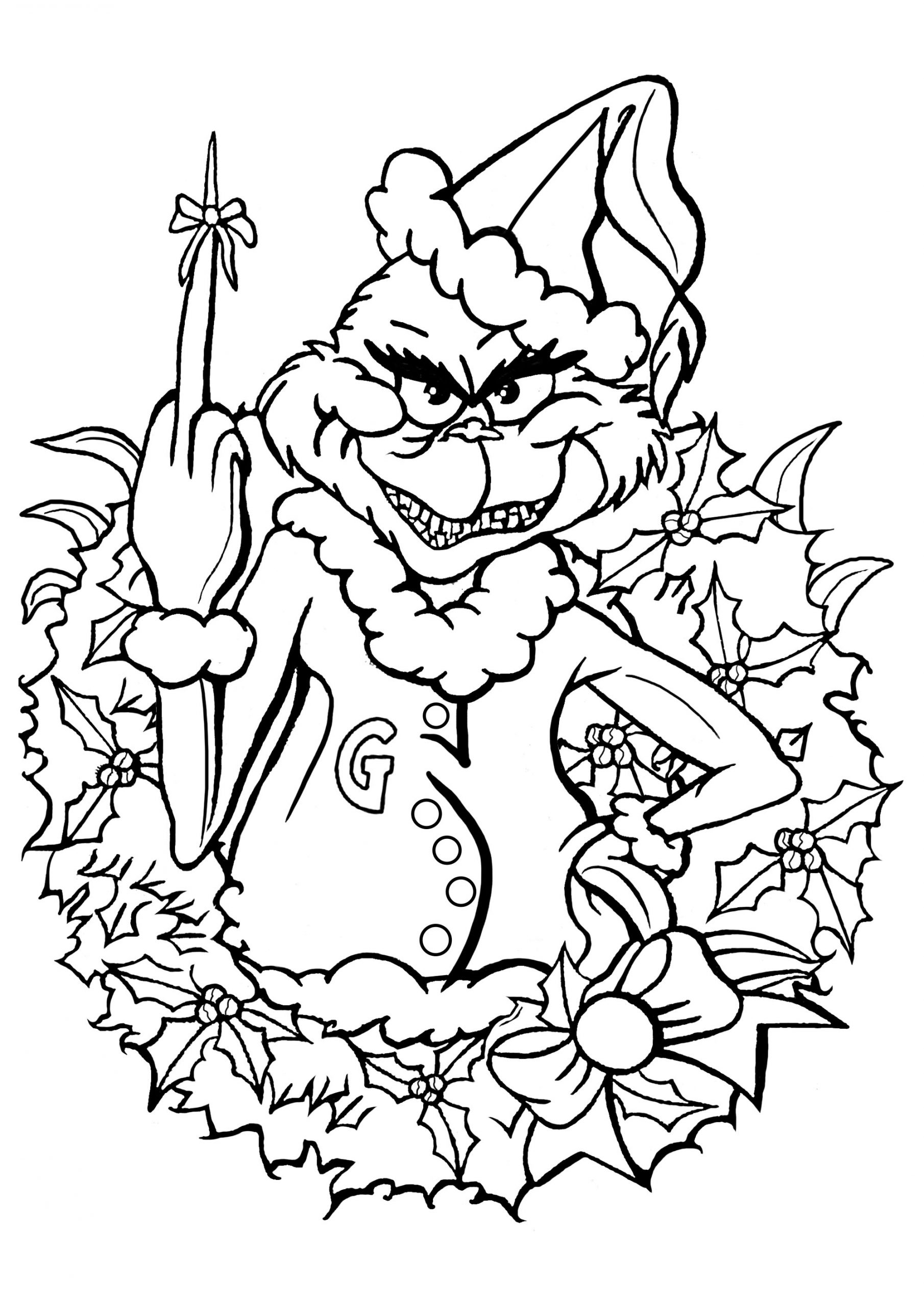 30 Grinch Coloring Pages Printable 1