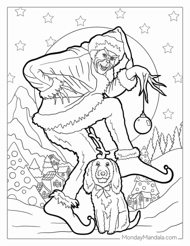 30 Grinch Coloring Pages Printable 32