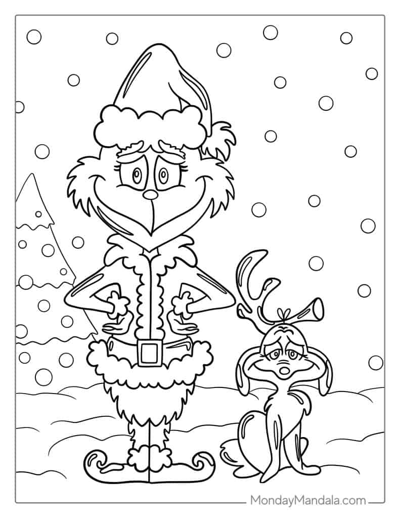 30 Grinch Coloring Pages Printable 7