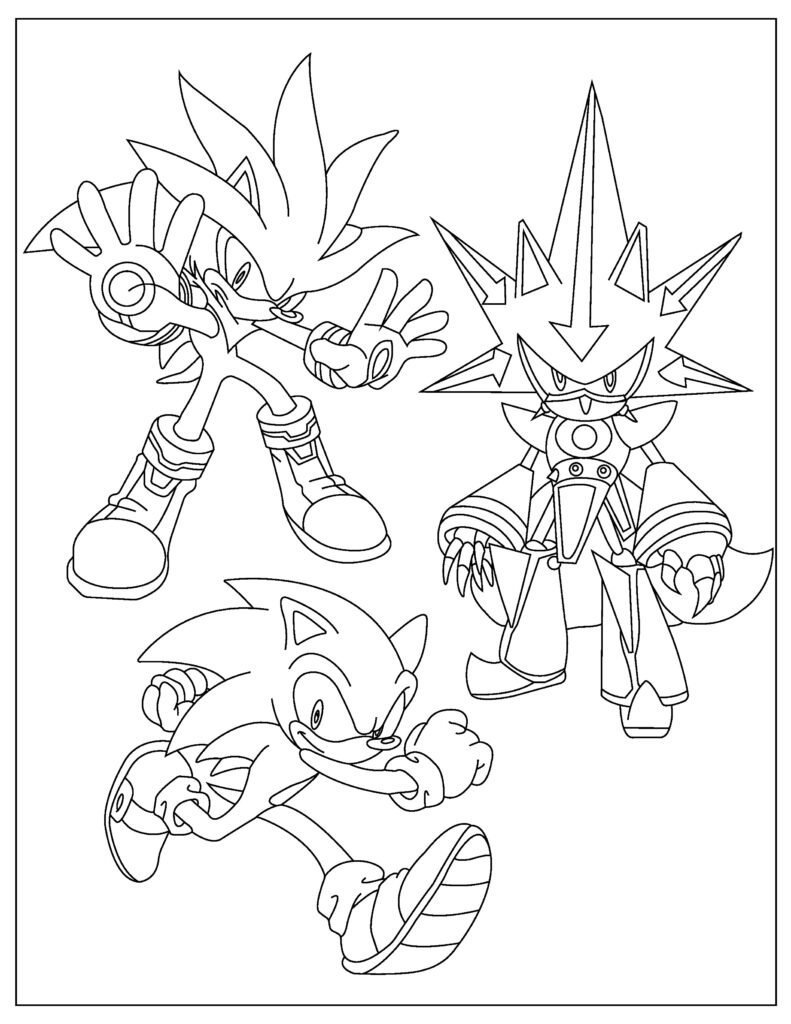 32 Coloring Pages for Kids Sonic Printable