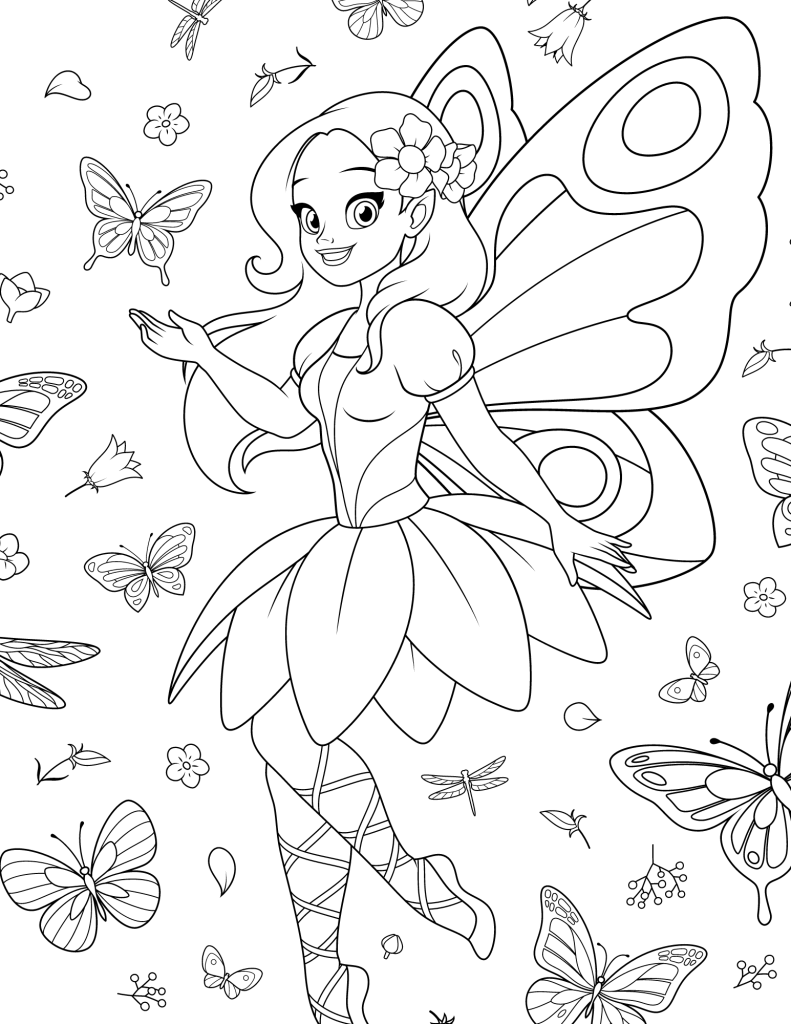 34 Enchanting Fairy Coloring Pages Printable 1