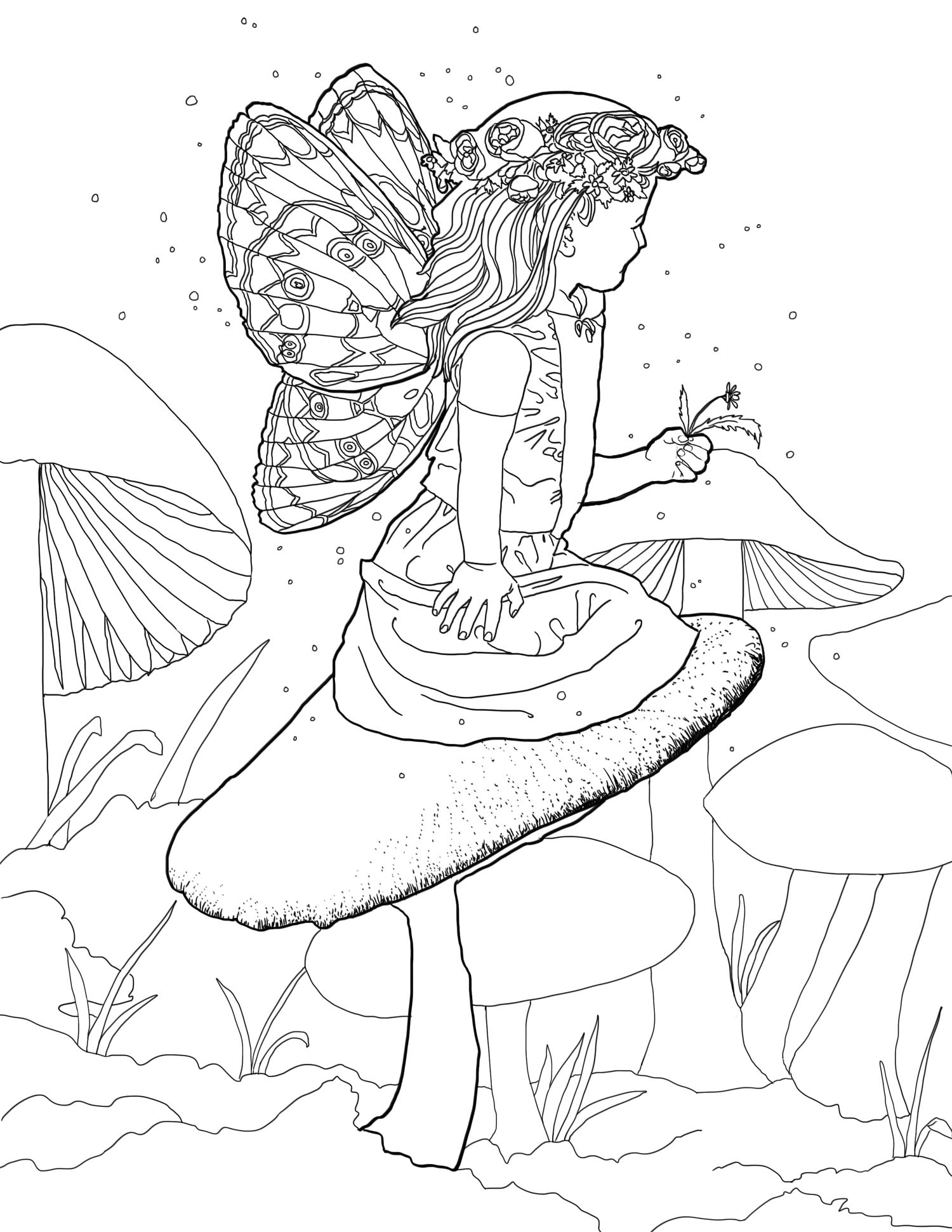 34 Enchanting Fairy Coloring Pages Printable 11