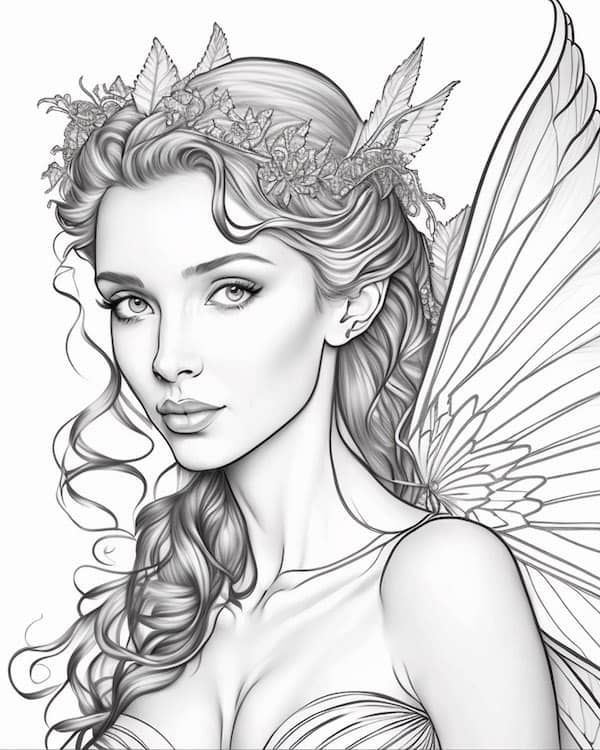 34 Enchanting Fairy Coloring Pages Printable 20