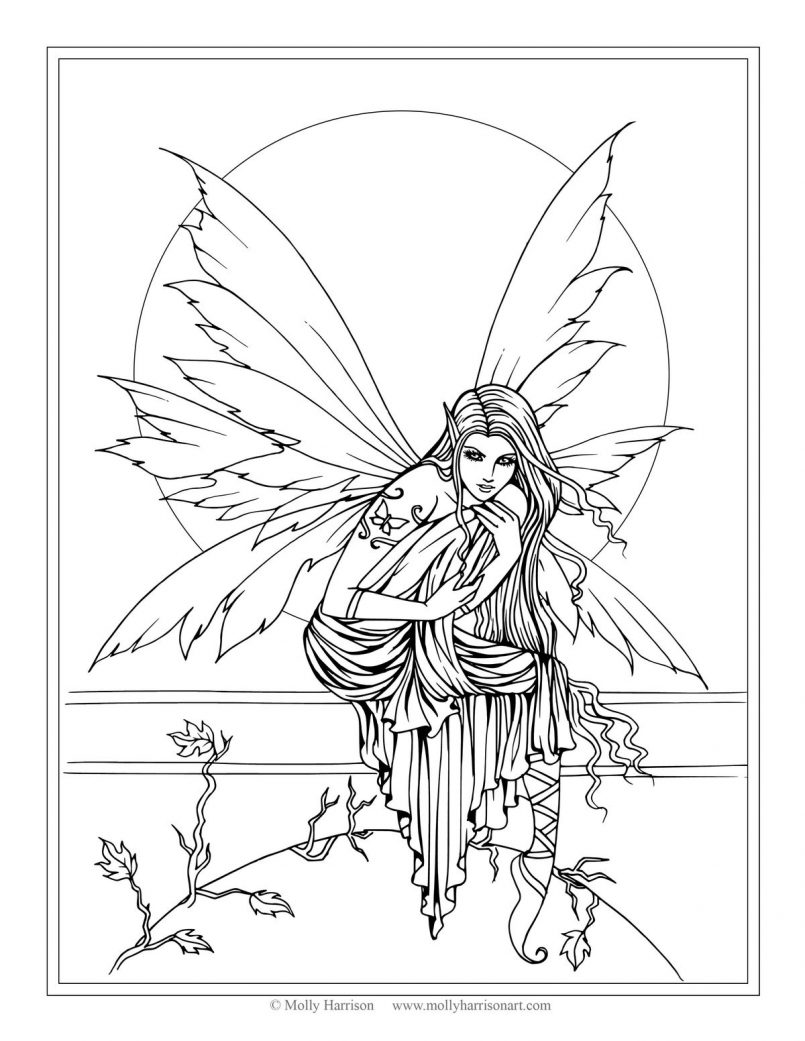 34 Enchanting Fairy Coloring Pages Printable 21