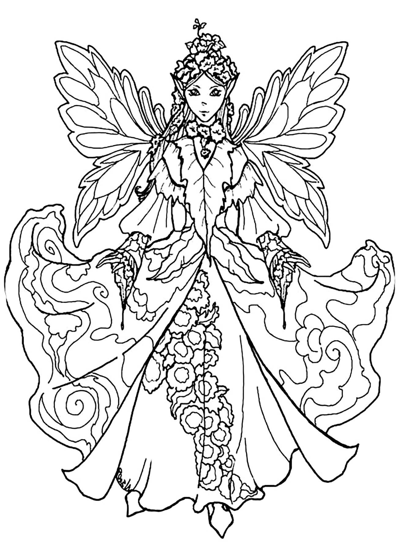 34 Enchanting Fairy Coloring Pages Printable 25