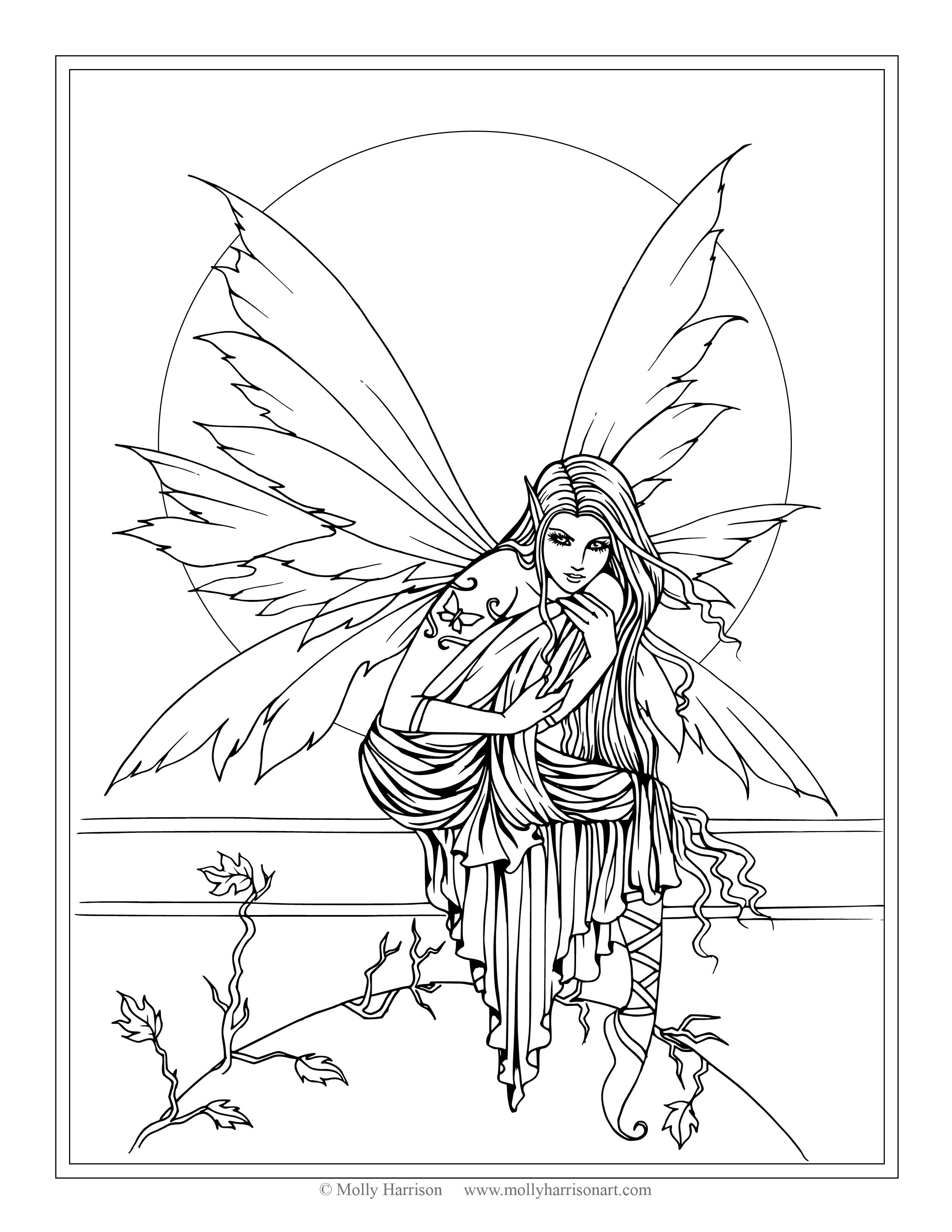 34 Enchanting Fairy Coloring Pages Printable 7