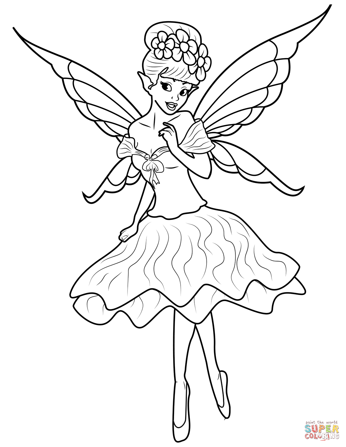 34 Enchanting Fairy Coloring Pages Printable 9