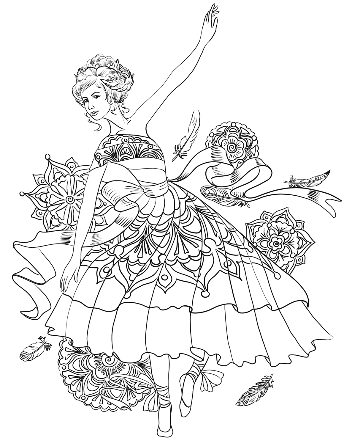 36 Elegant Ballerina Coloring Pages Printable 10