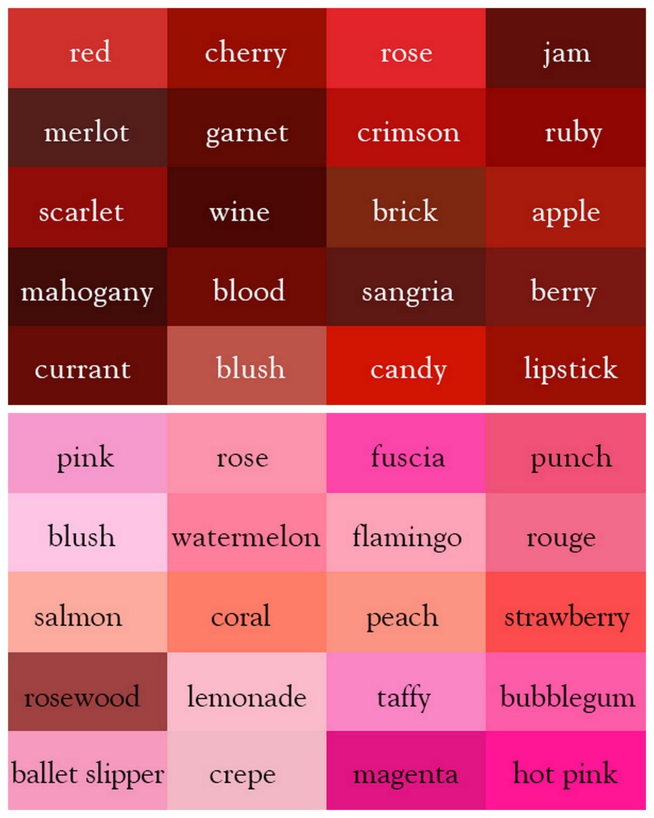 38 Curious Red and Pink Mixed Color Guide Printable 17