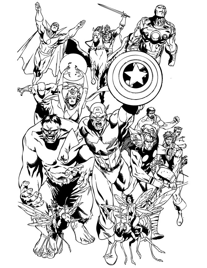 39 Heroic Marvel Avengers Coloring Pages Printable 1