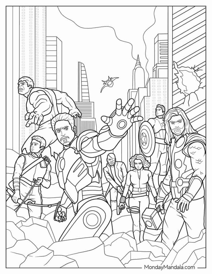 39 Heroic Marvel Avengers Coloring Pages Printable 10