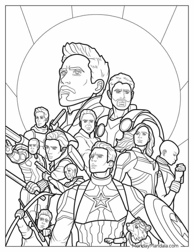 39 Heroic Marvel Avengers Coloring Pages Printable 15