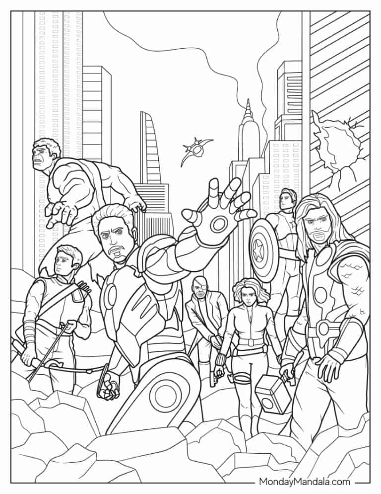 39 Heroic Marvel Avengers Coloring Pages Printable 26