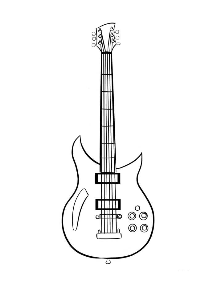 79 Guitar Coloring Pages Printable 10