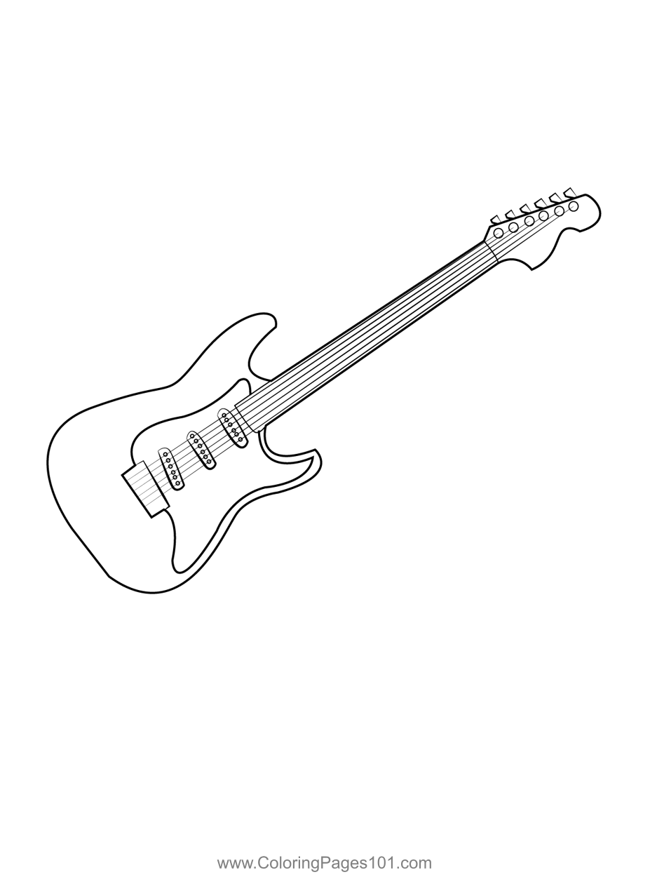 79 Guitar Coloring Pages Printable 14