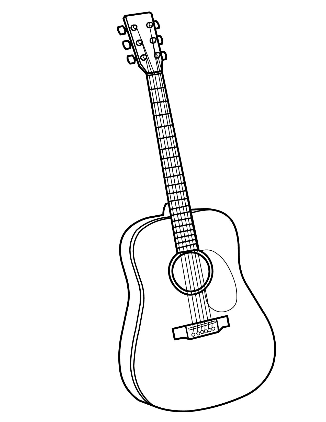 79 Guitar Coloring Pages Printable 17