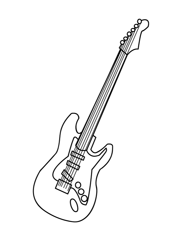 79 Guitar Coloring Pages Printable 19