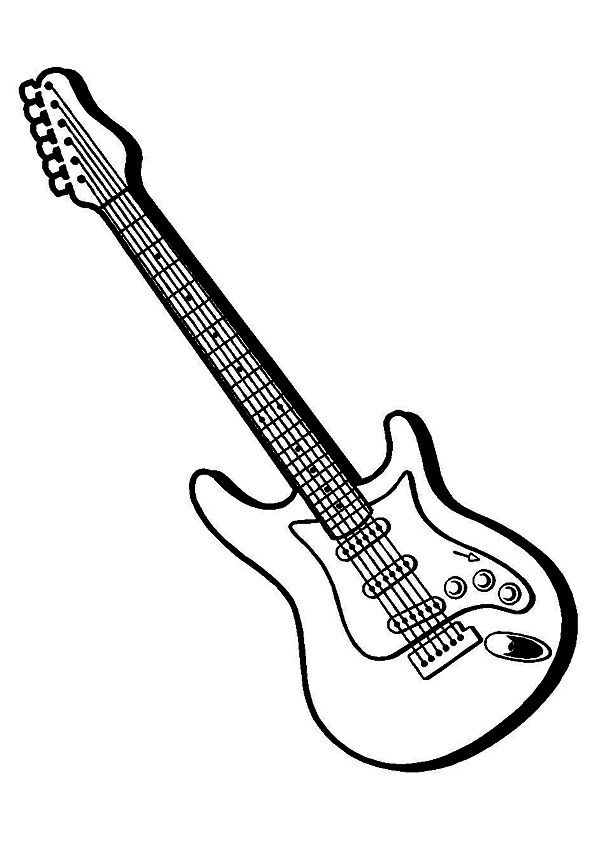 79 Guitar Coloring Pages Printable 21