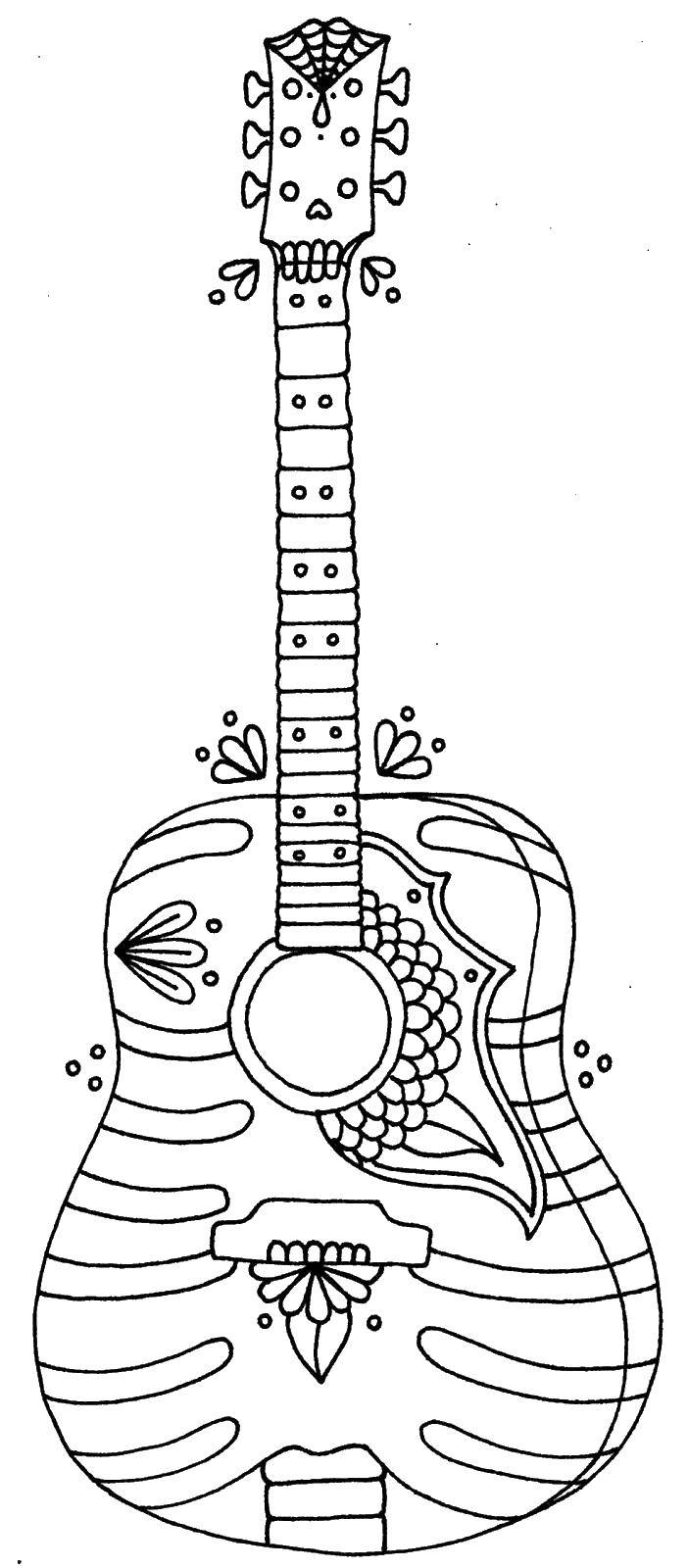 79 Guitar Coloring Pages Printable 24