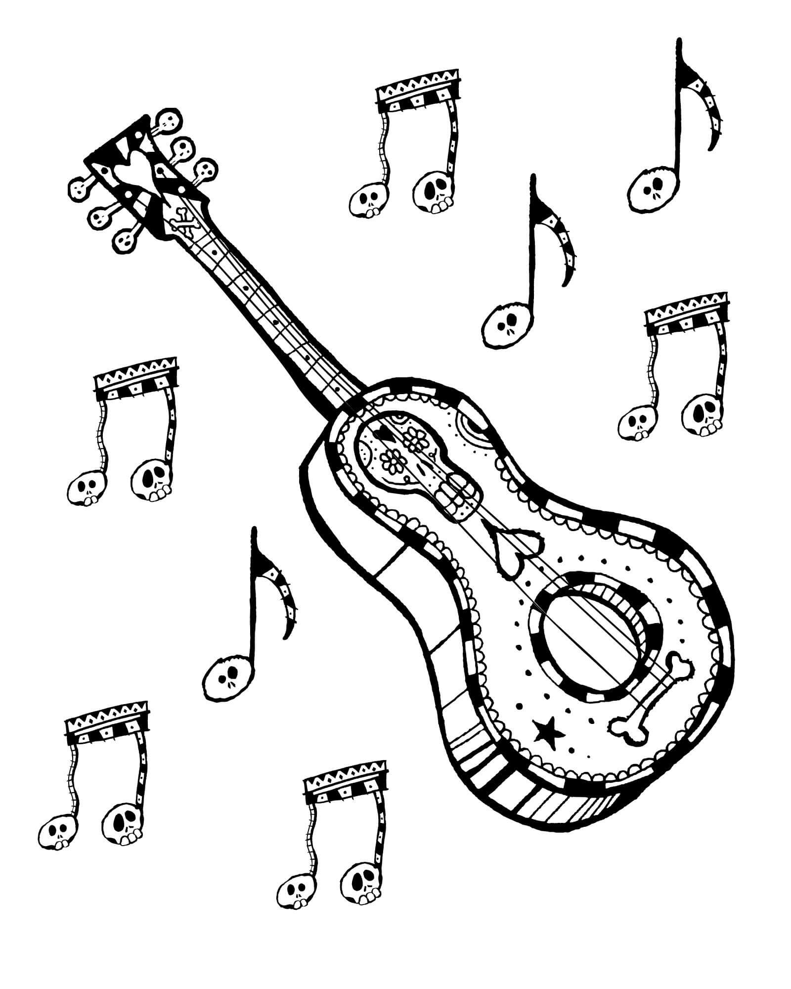 79 Guitar Coloring Pages Printable 30