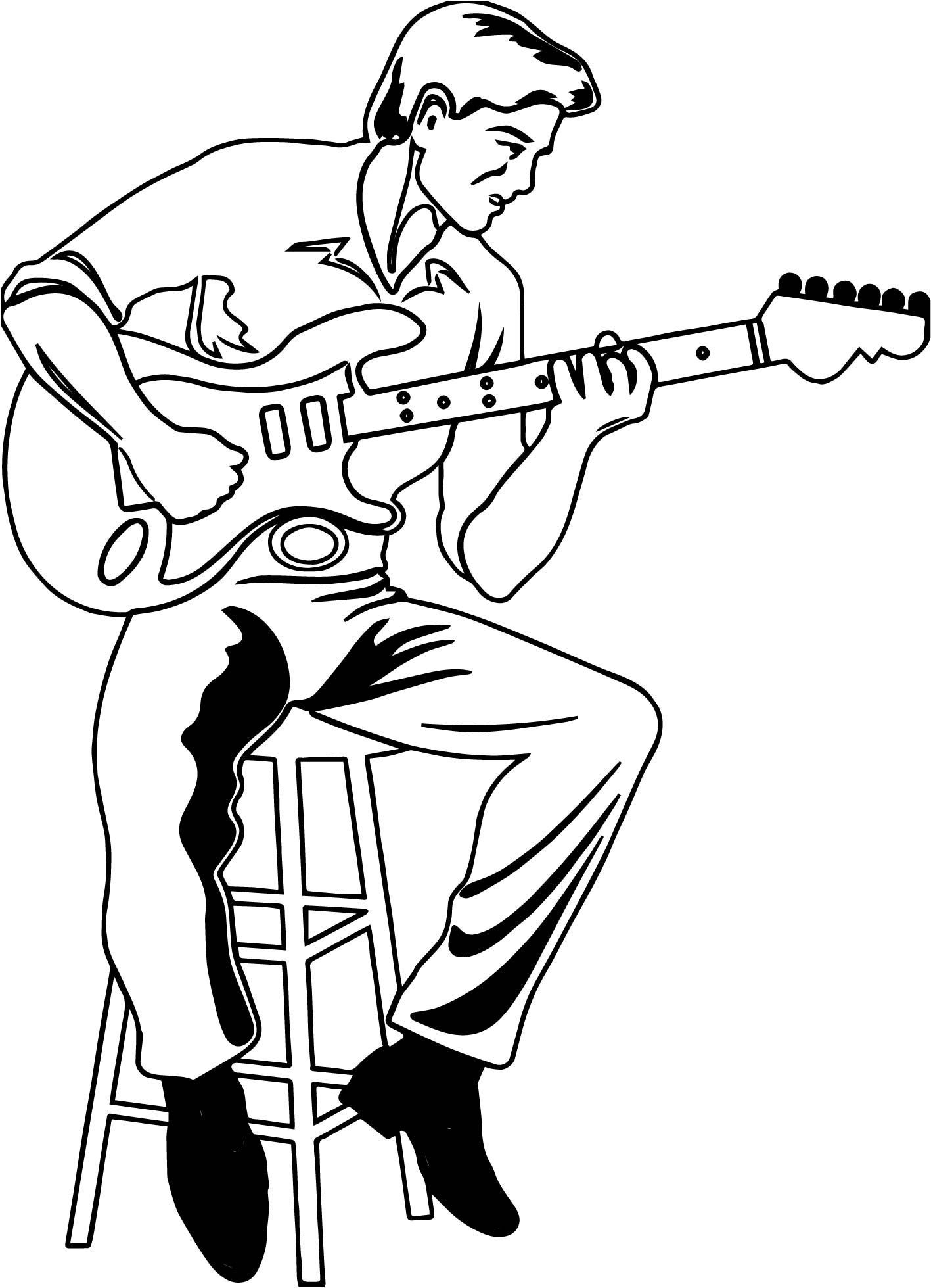 79 Guitar Coloring Pages Printable 31