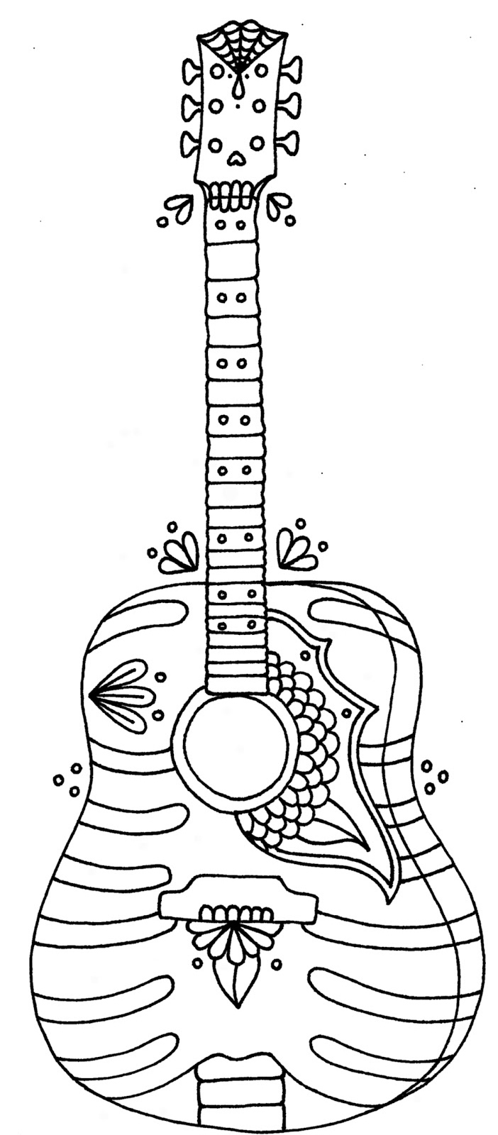 79 Guitar Coloring Pages Printable 40