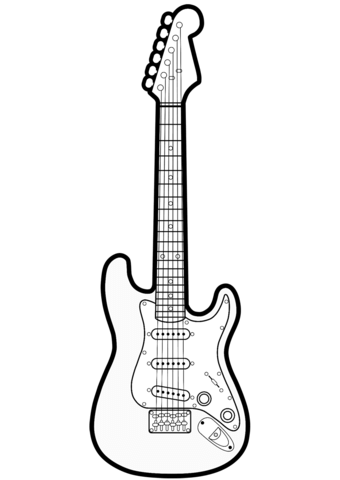 79 Guitar Coloring Pages Printable 44