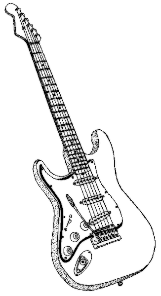 79 Guitar Coloring Pages Printable 5